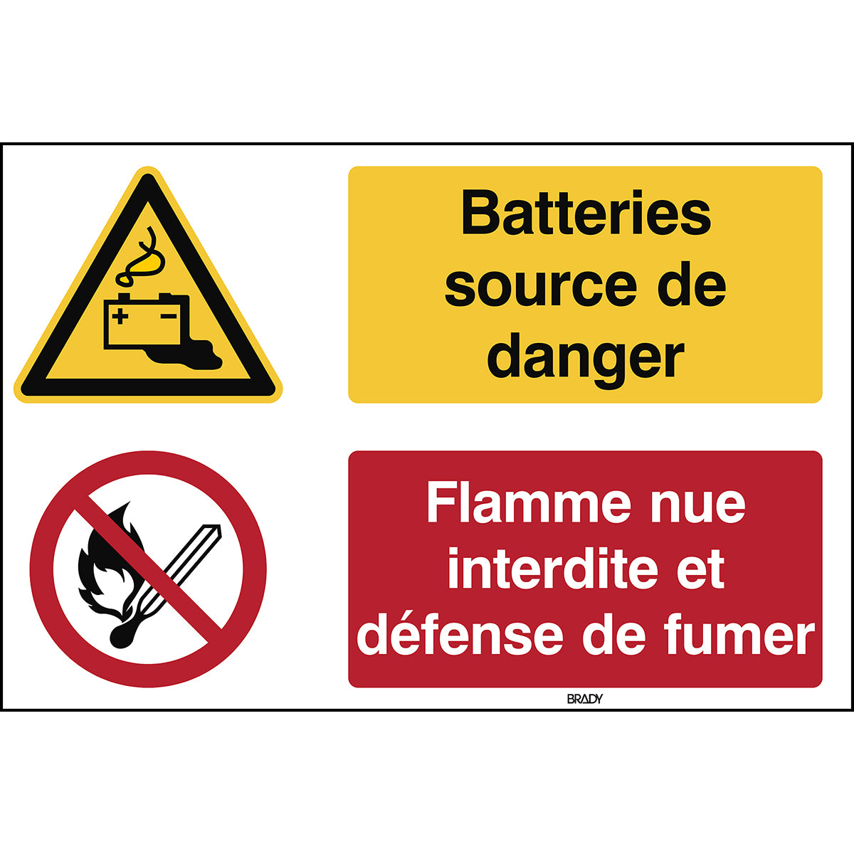 Warnung; Batterieaufladung und keine offene Flamme; Feuer, offenes Licht und Rauchen verboten – ISO 7010