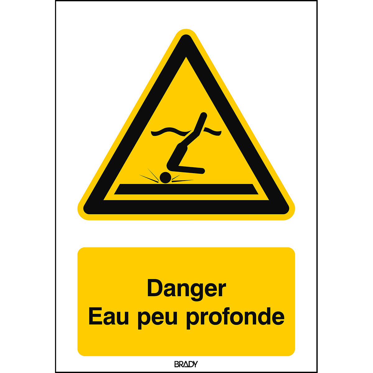 ISO Sicherheitskennzeichnung - Warnung Flachem Wasser