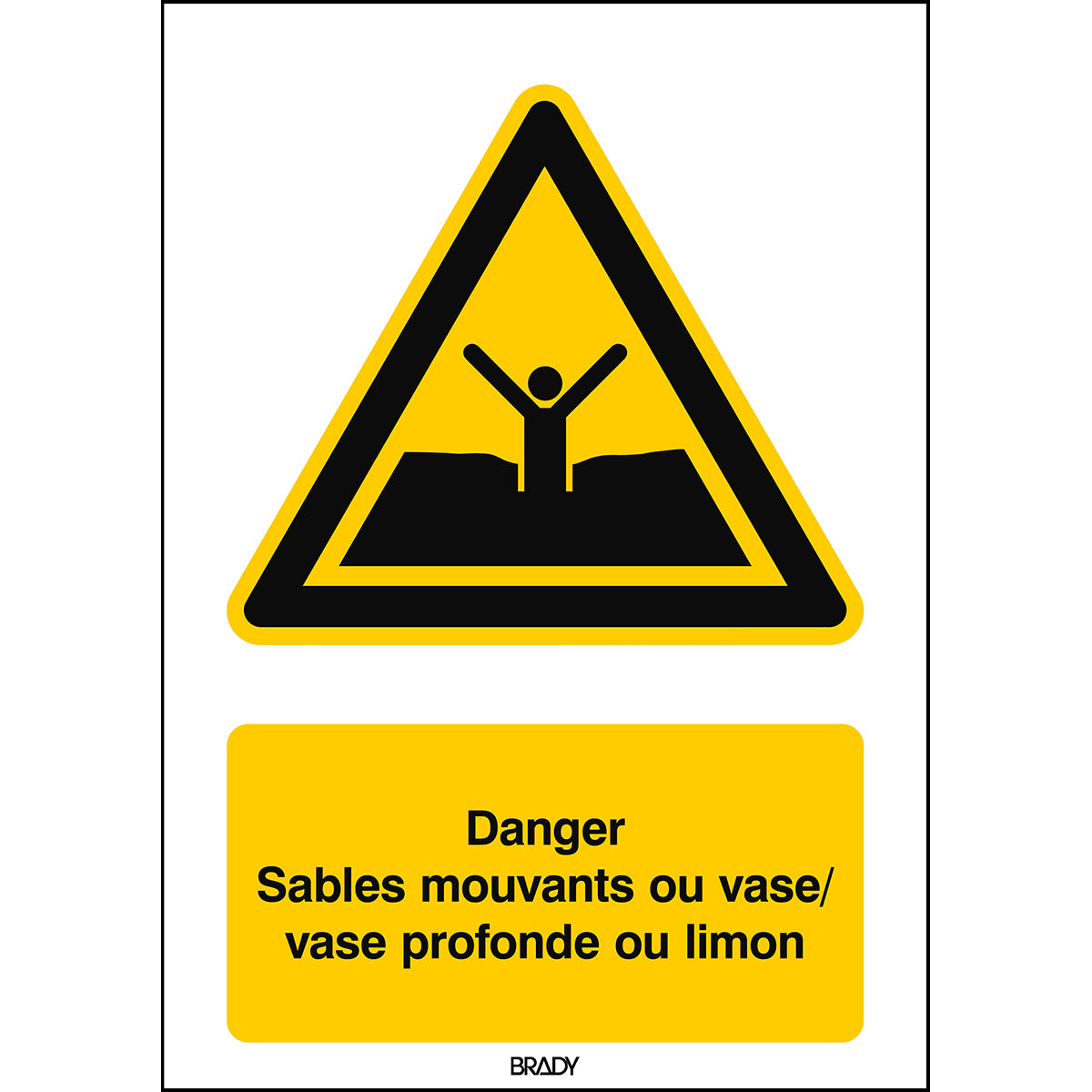 ISO Sicherheitskennzeichnung - Warnung Treibsand, Schlamm oder Schlick