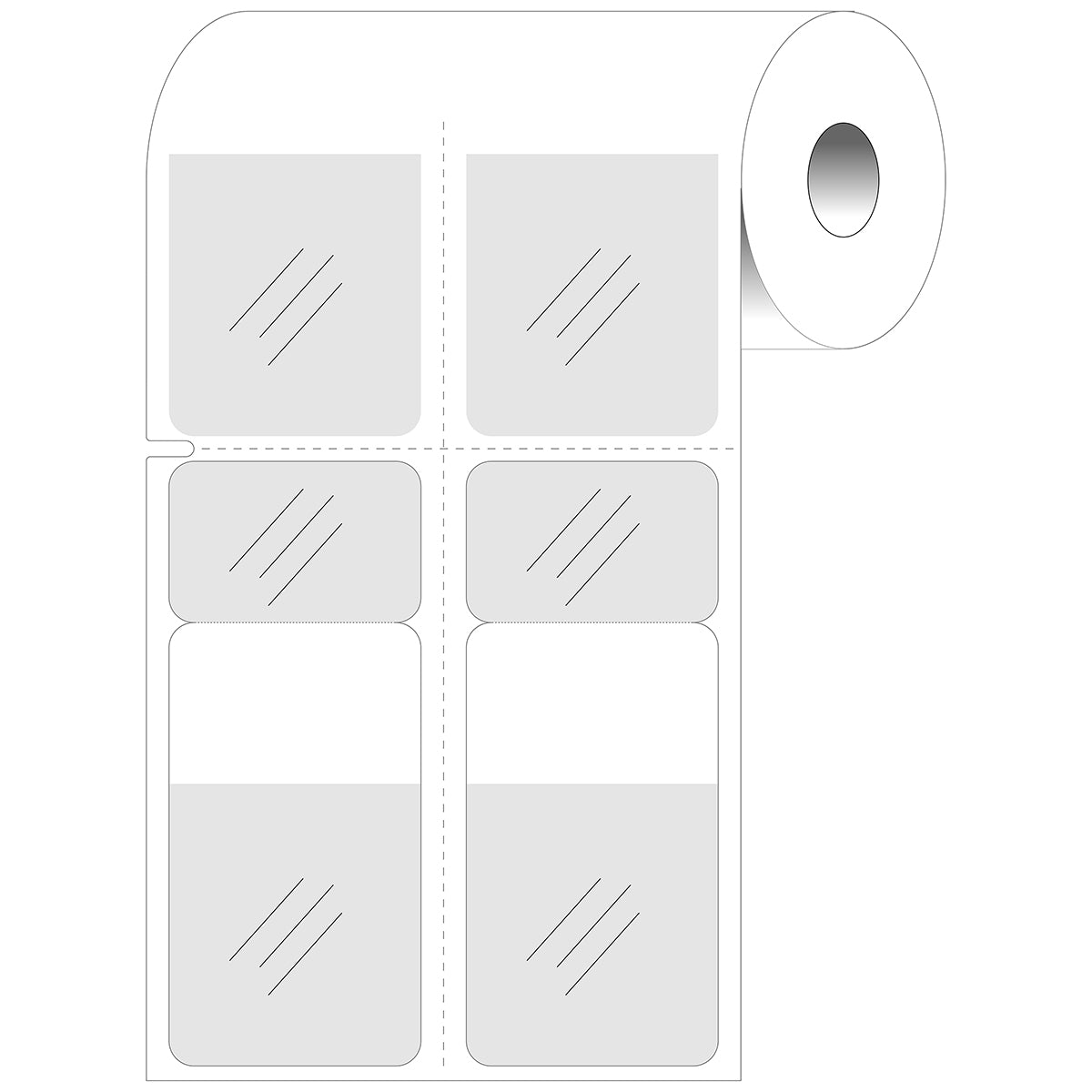 Für den Thermotransferdruck geeignete drehbare Kabeletiketten