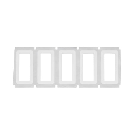 Ein transparentes Polyesteretikett mit einem weißen Kleberand