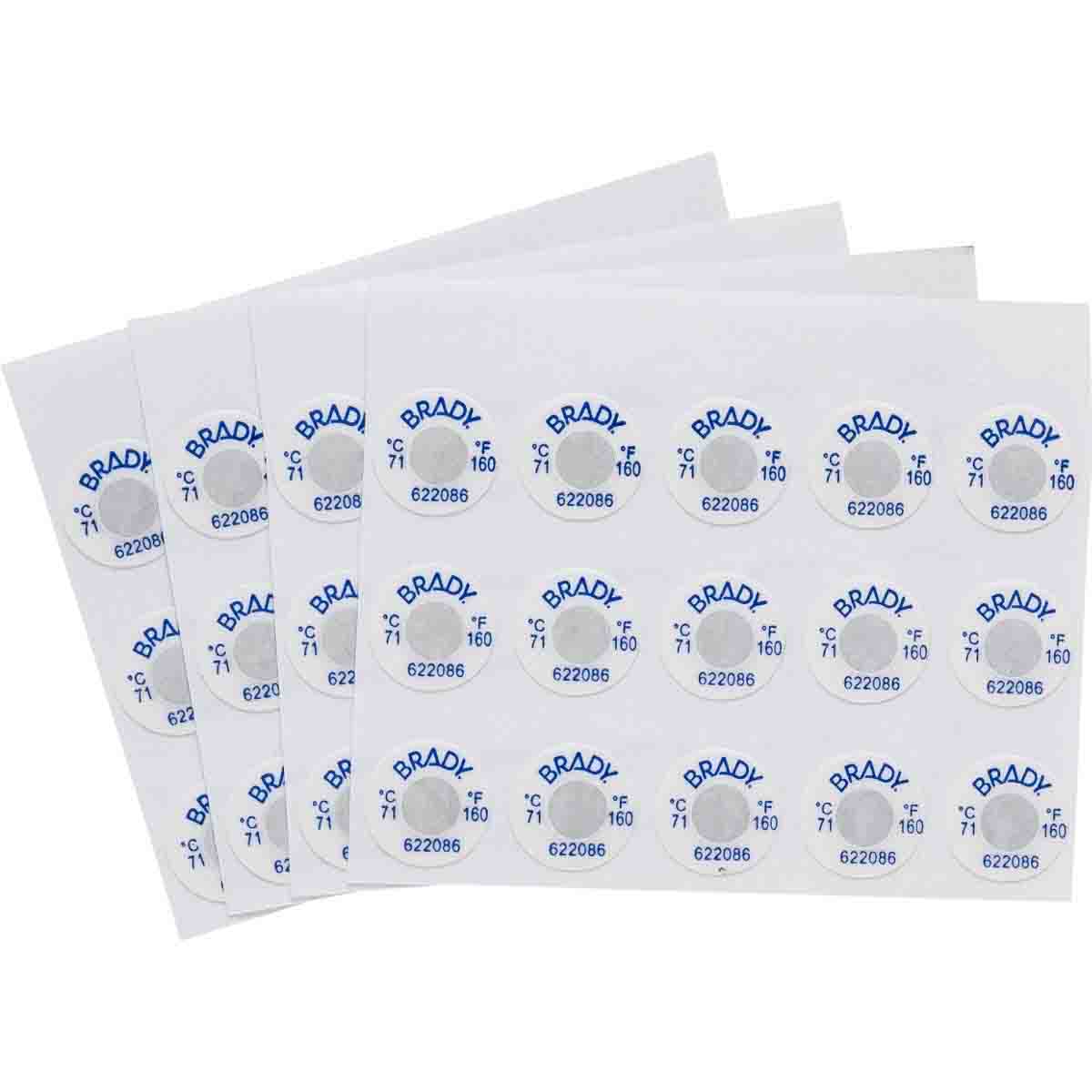 Irreversible, temperature-indicating labels - 1 temperature measuring level