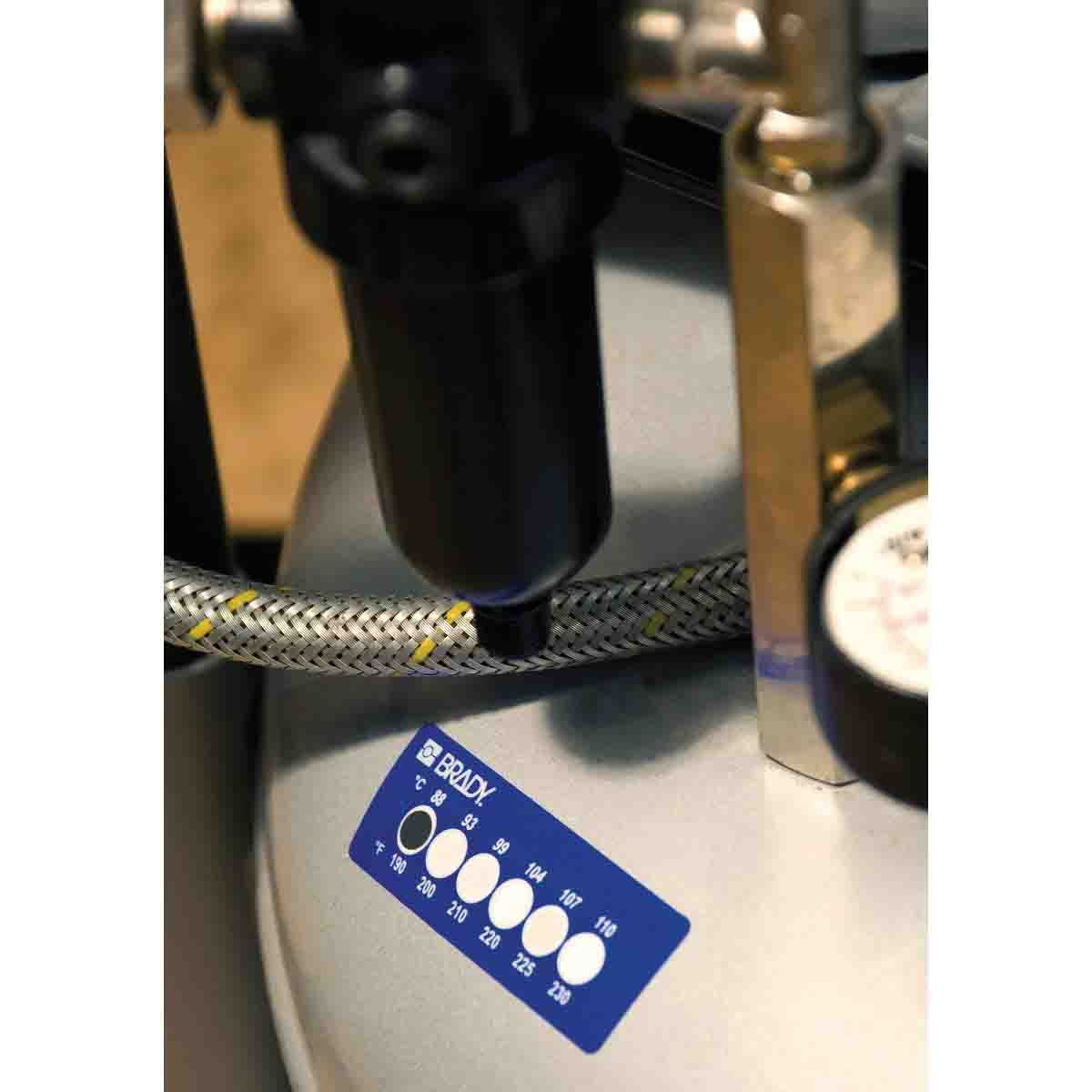 Irreversible, temperature-indicating labels - 6 temperature measuring levels