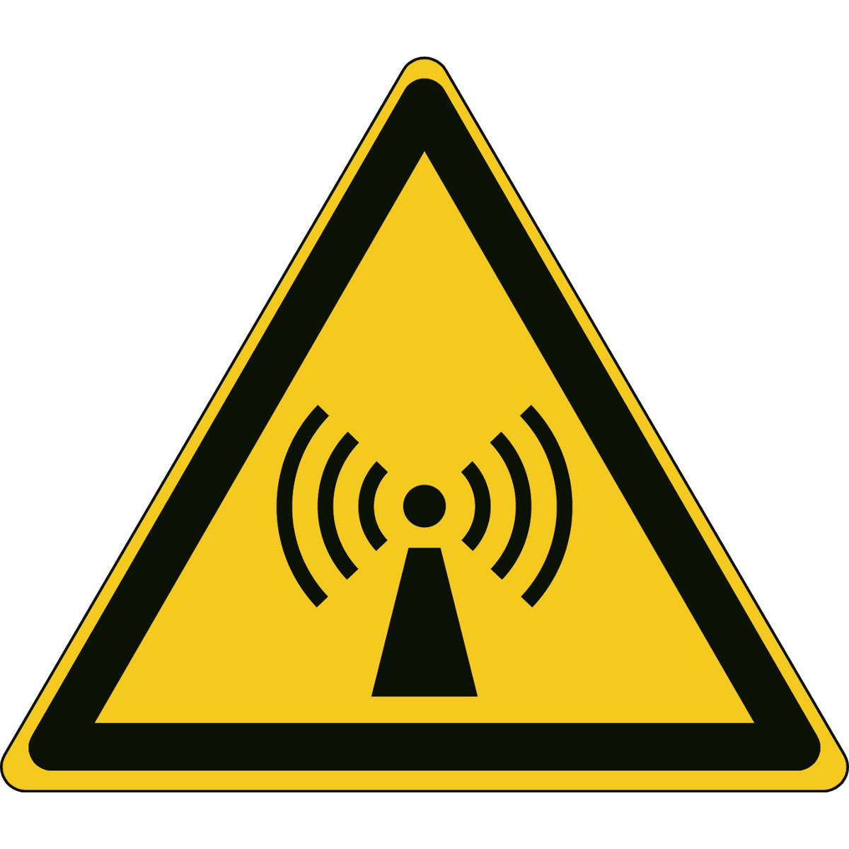 ISO safety sign - Warning of non-ionizing electromagnetic radiation