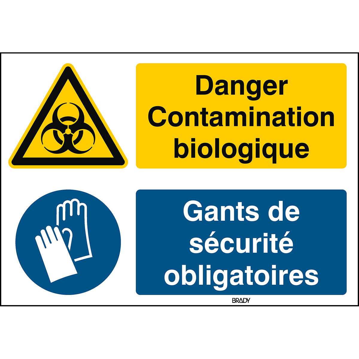 Warnung; Biogefährdung und Schutzhandschuhe benutzen – ISO 7010