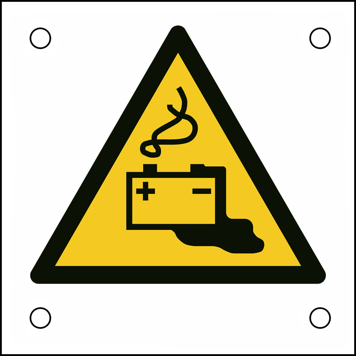 ISO-Sicherheitsschild – Warnung vor Gefahren durch das Aufladen von Batterien