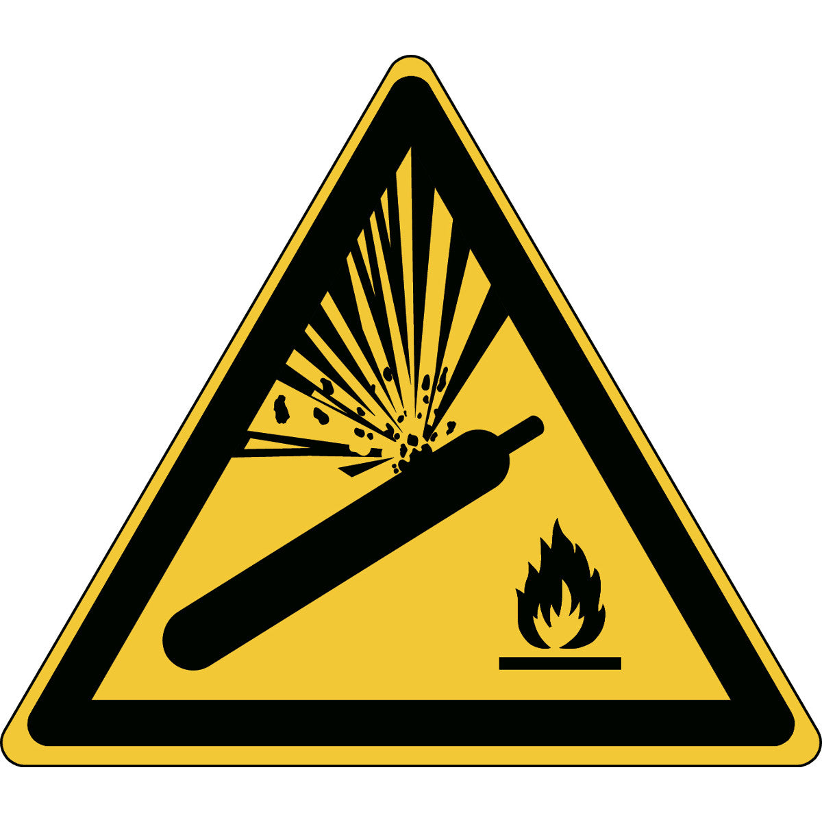 Warnung; Druckzylinder – ISO 7010