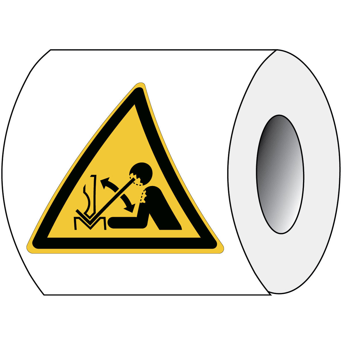 ISO safety sign - Warning of fast-moving workpiece in the press brake