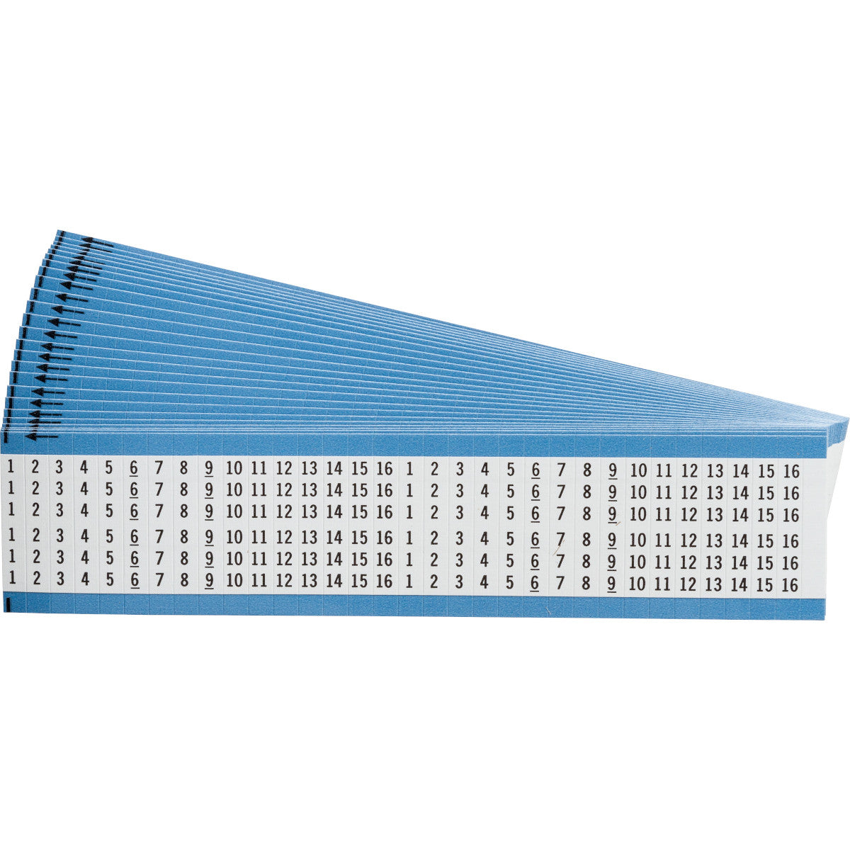 Kabelkennzeichnungskarten - fortlaufend wiederholte Zahlen