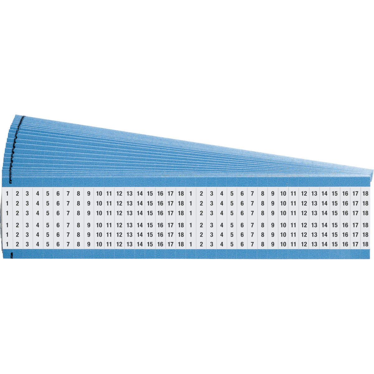 Kabelkennzeichnungskarten - fortlaufend wiederholte Zahlen