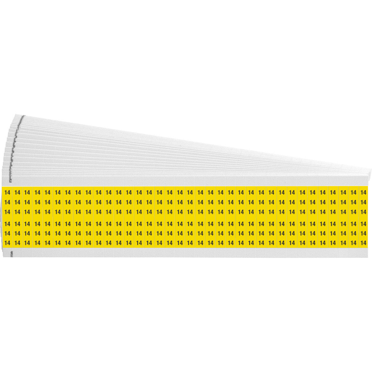 Kabelkennzeichnungskarten - einzelne Zahlen auf farbigem Hintergrund