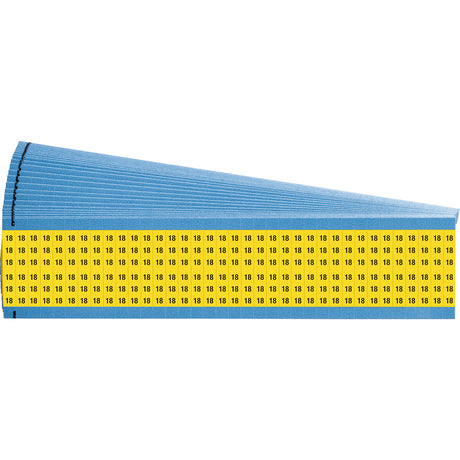 Vorgedruckte Drahtmarkierer mit Einzelzahlen - Schwarz auf Gelb