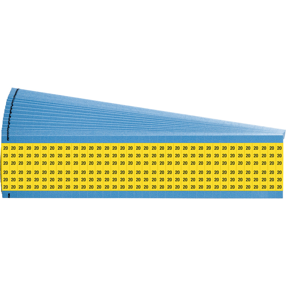 Vorgedruckte Drahtmarkierer mit Einzelzahlen - Schwarz auf Gelb