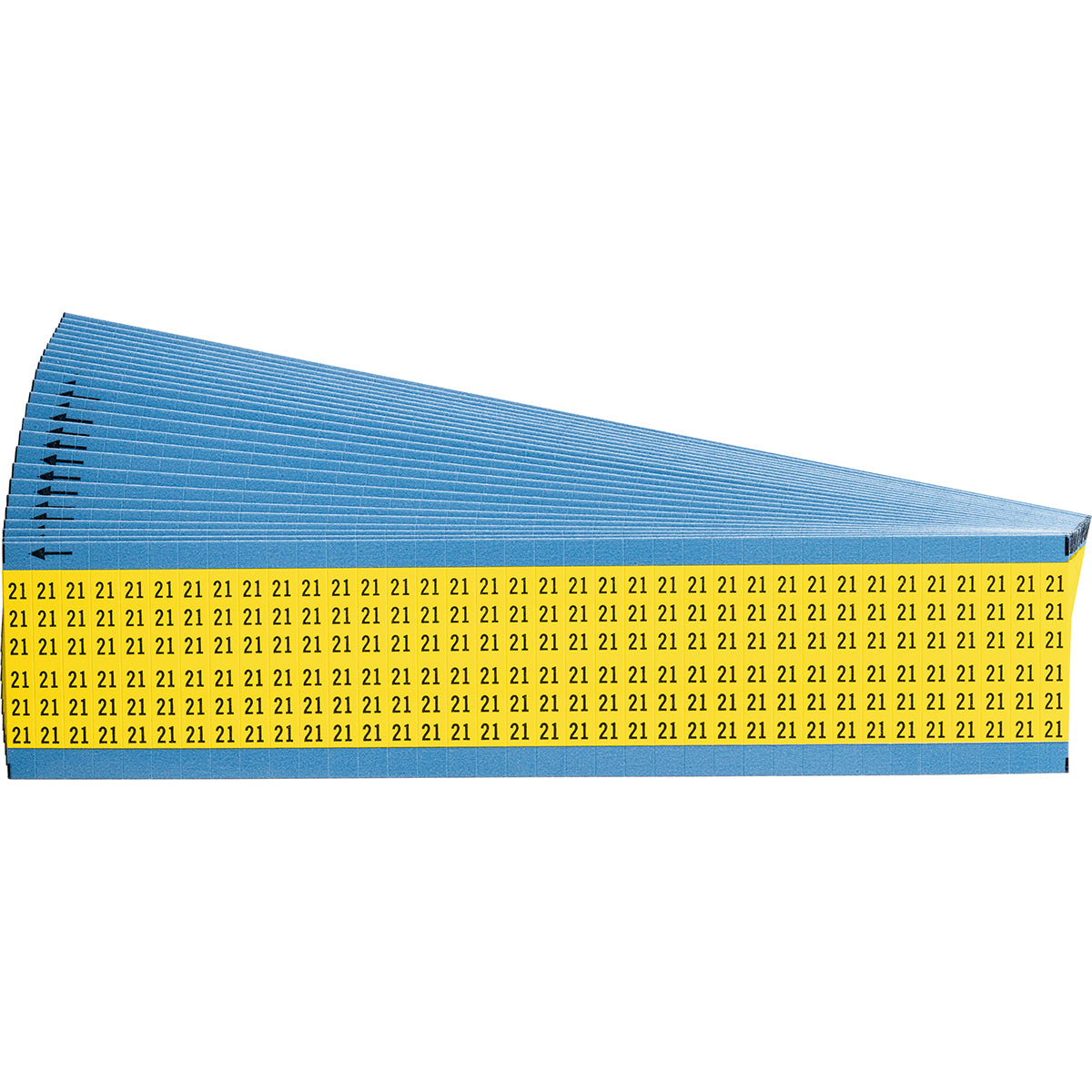 Vorgedruckte Drahtmarkierer mit Einzelzahlen - Schwarz auf Gelb