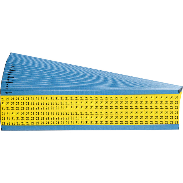 Vorgedruckte Drahtmarkierer mit Einzelzahlen - Schwarz auf Gelb