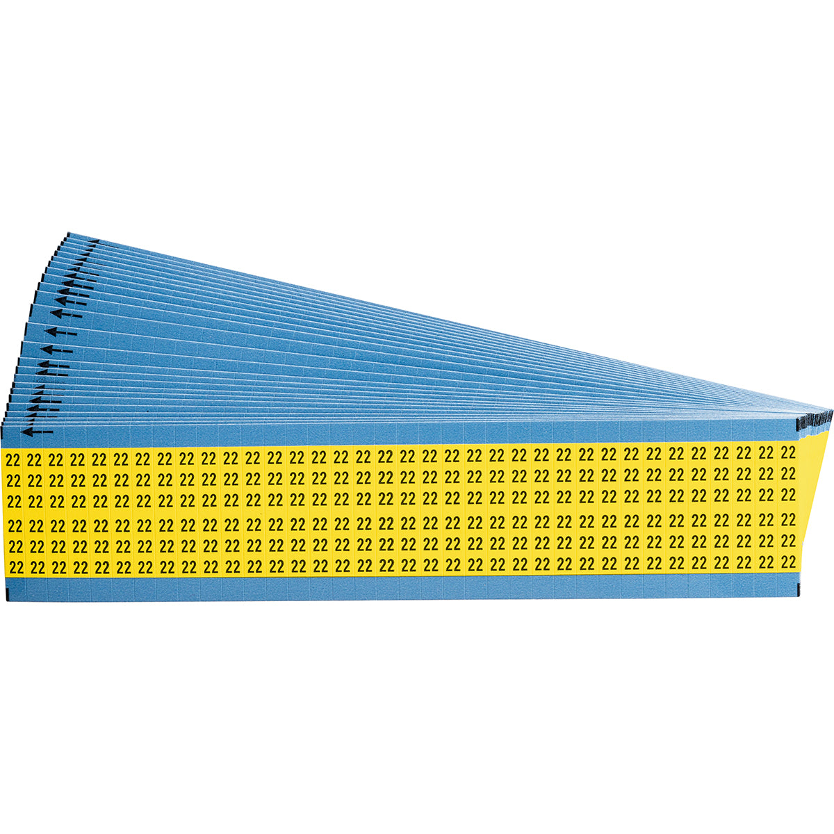 Vorgedruckte Drahtmarkierer mit Einzelzahlen - Schwarz auf Gelb