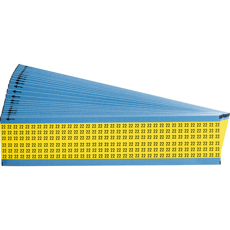 Vorgedruckte Drahtmarkierer mit Einzelzahlen - Schwarz auf Gelb