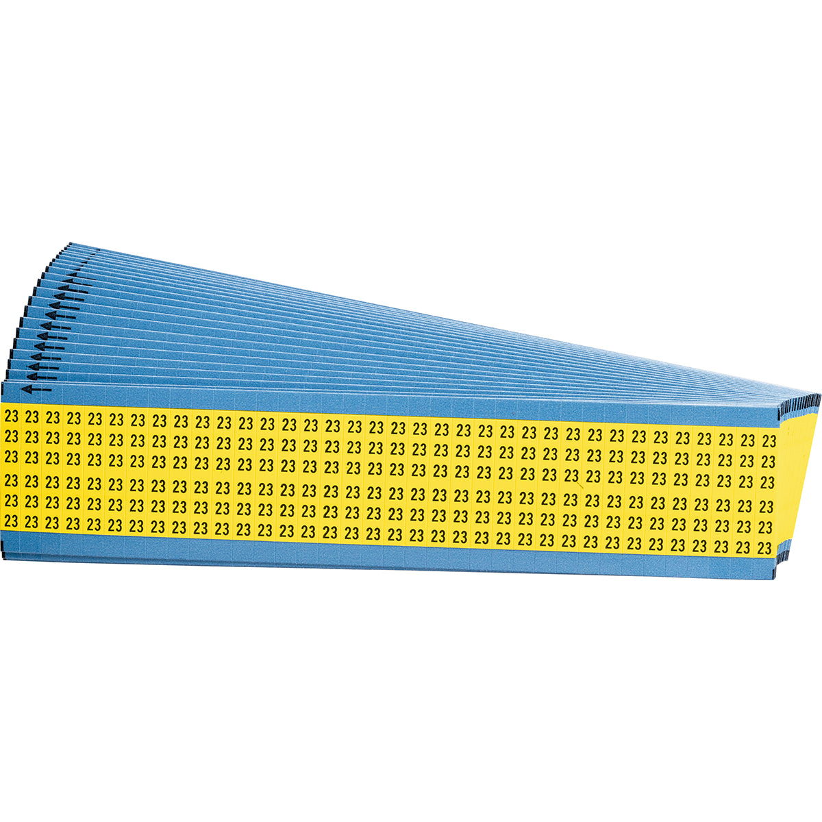 Vorgedruckte Drahtmarkierer mit Einzelzahlen - Schwarz auf Gelb