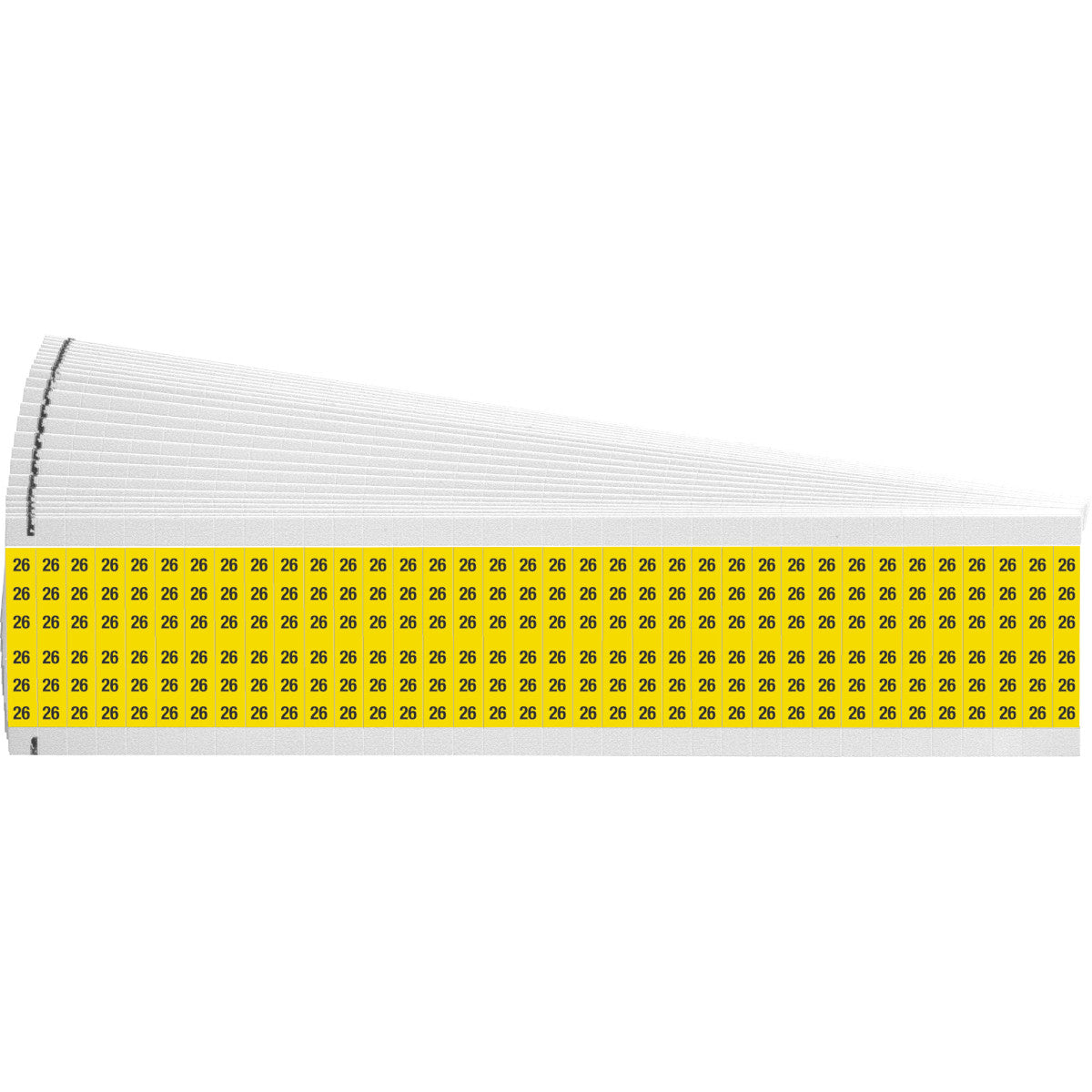 Kabelkennzeichnungskarten - einzelne Zahlen auf farbigem Hintergrund