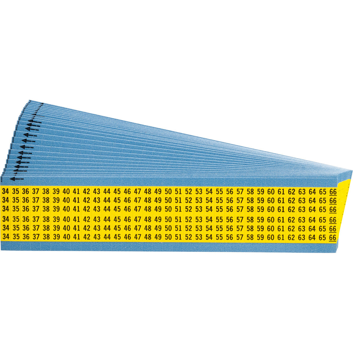 Kabelkennzeichnungskarten - fortlaufende Zahlen auf farbigem Hintergrund