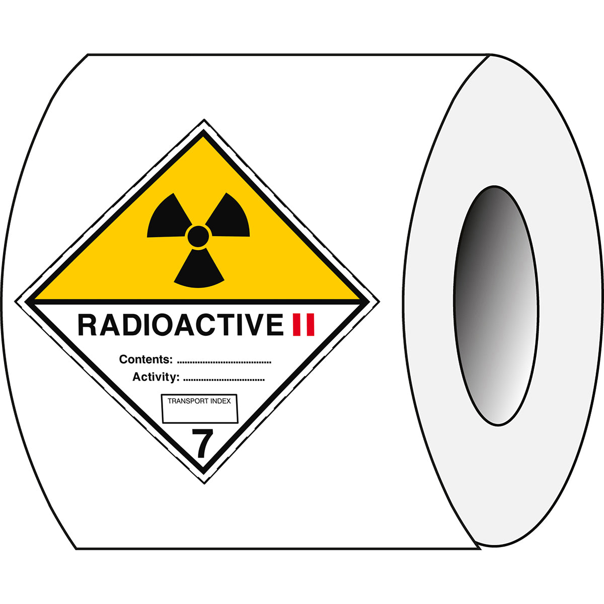 Aufkleber für den Transport gefährlicher Güter - Radioactive Stoffe 7B II