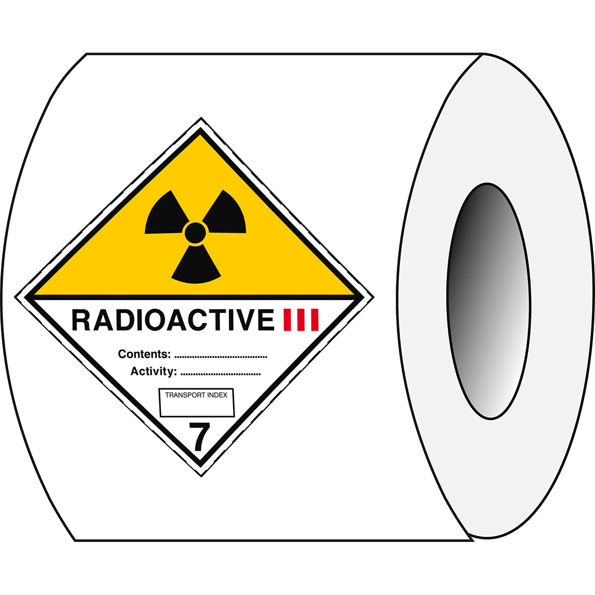 Aufkleber für den Transport gefährlicher Güter - Radioactive Stoffe 7C III