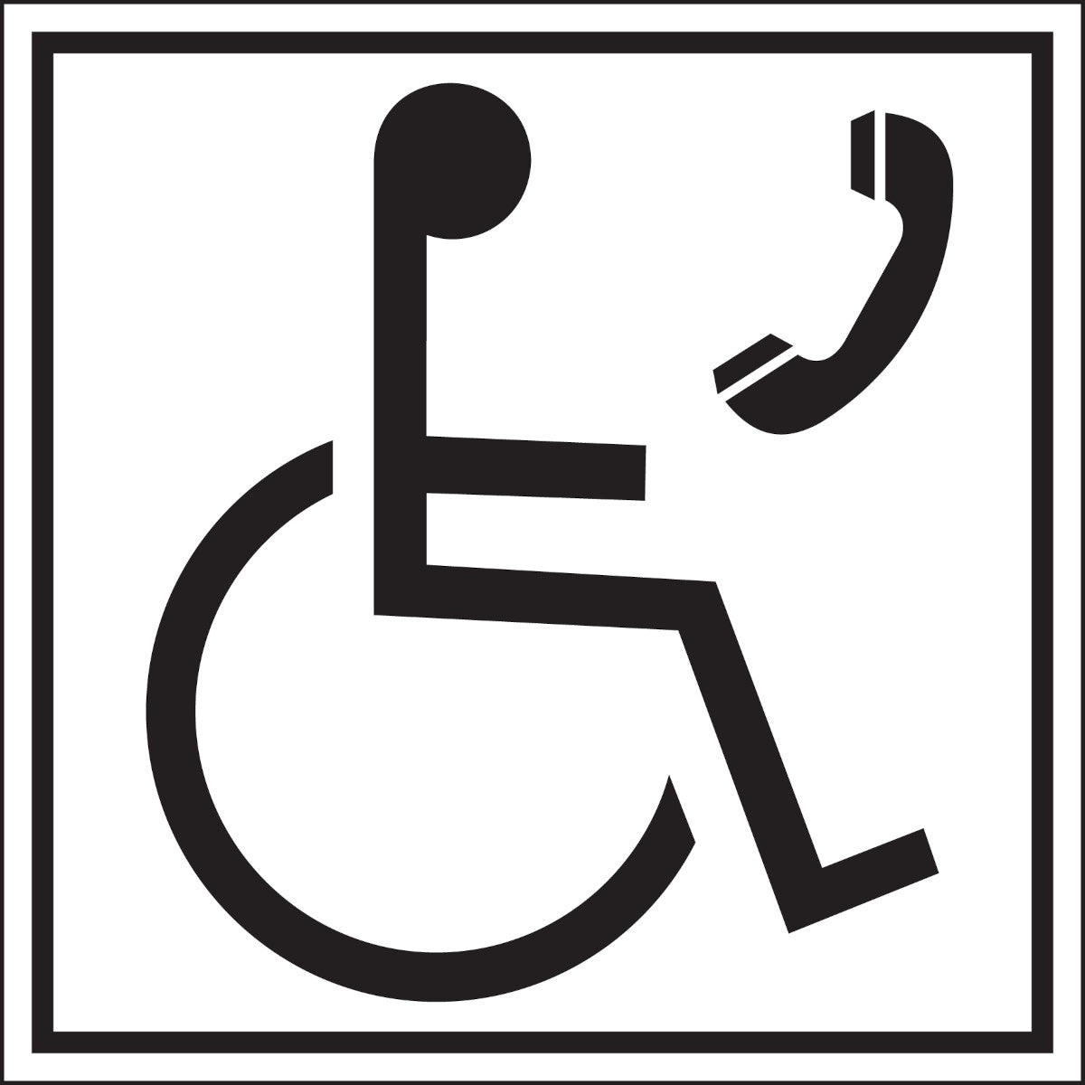 Hinweisschilder - Telefon für Rollstuhlfahrer