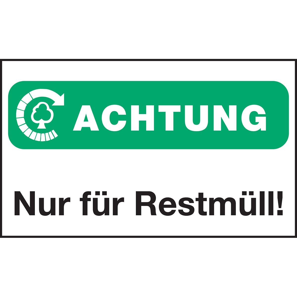 Verpackungsetiketten - Nur für Restmüll!