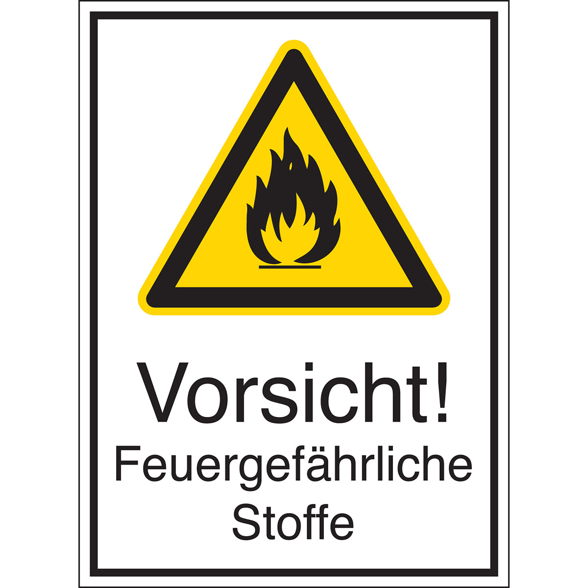 Panneaux d'avertissement - Attention ! Substances inflammables