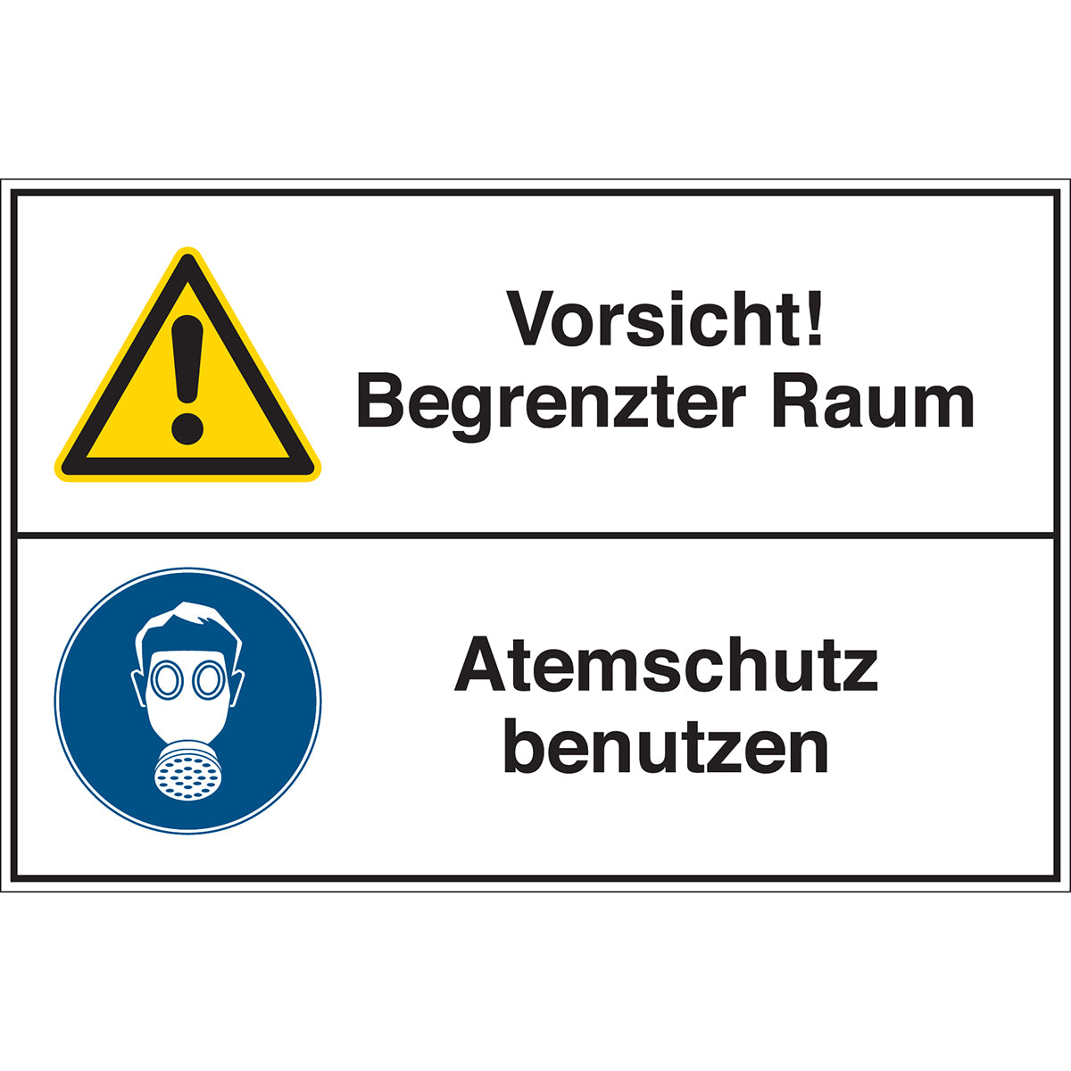 Begrenzte Räume - Vorsicht! Begrenzter Raum / Atemschutz benutzen