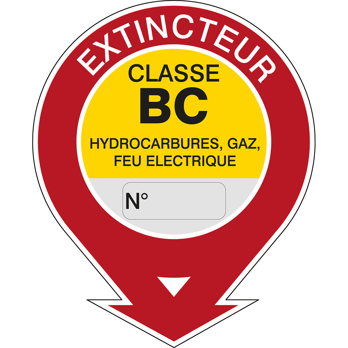 Brandsicherheitspiktogramm – Feuerlöscher Klasse BC