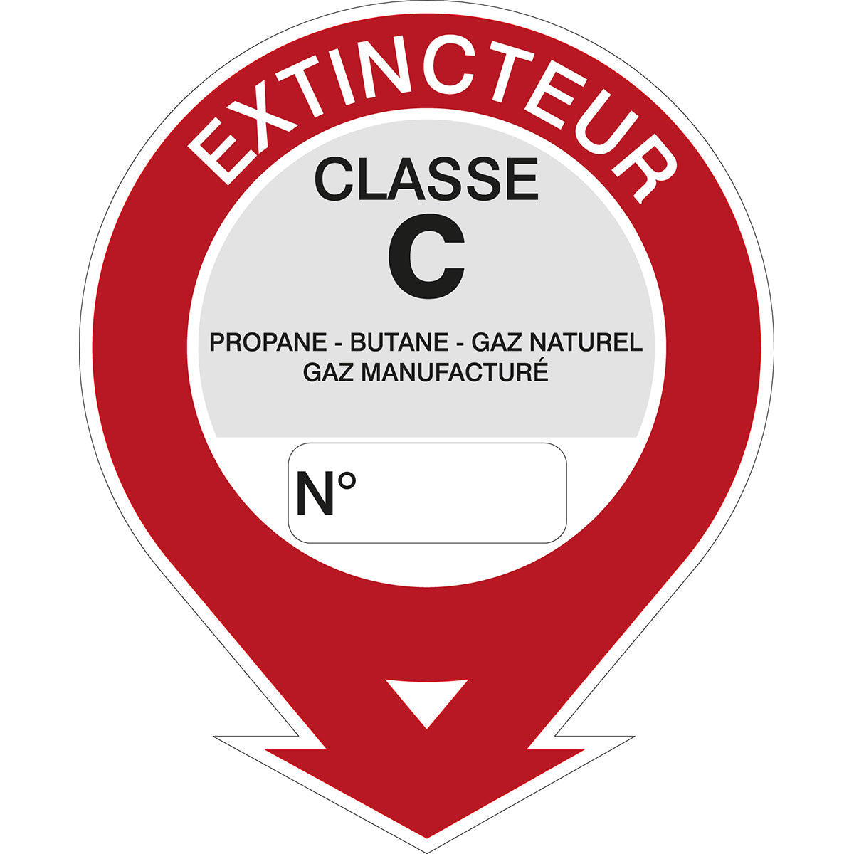 Brandsicherheitspiktogramm – Feuerlöscher Klasse C