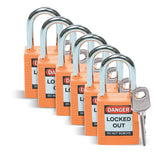 38 mm, Sicherheitsschlösser, Orange (6 Stück/Packung)