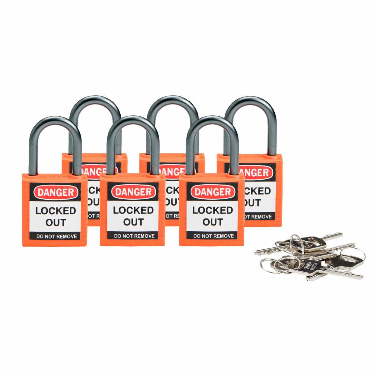 Kompakte Brady Sicherheitsschlösser mit einem Bügel von 25 mm - Keyed Different