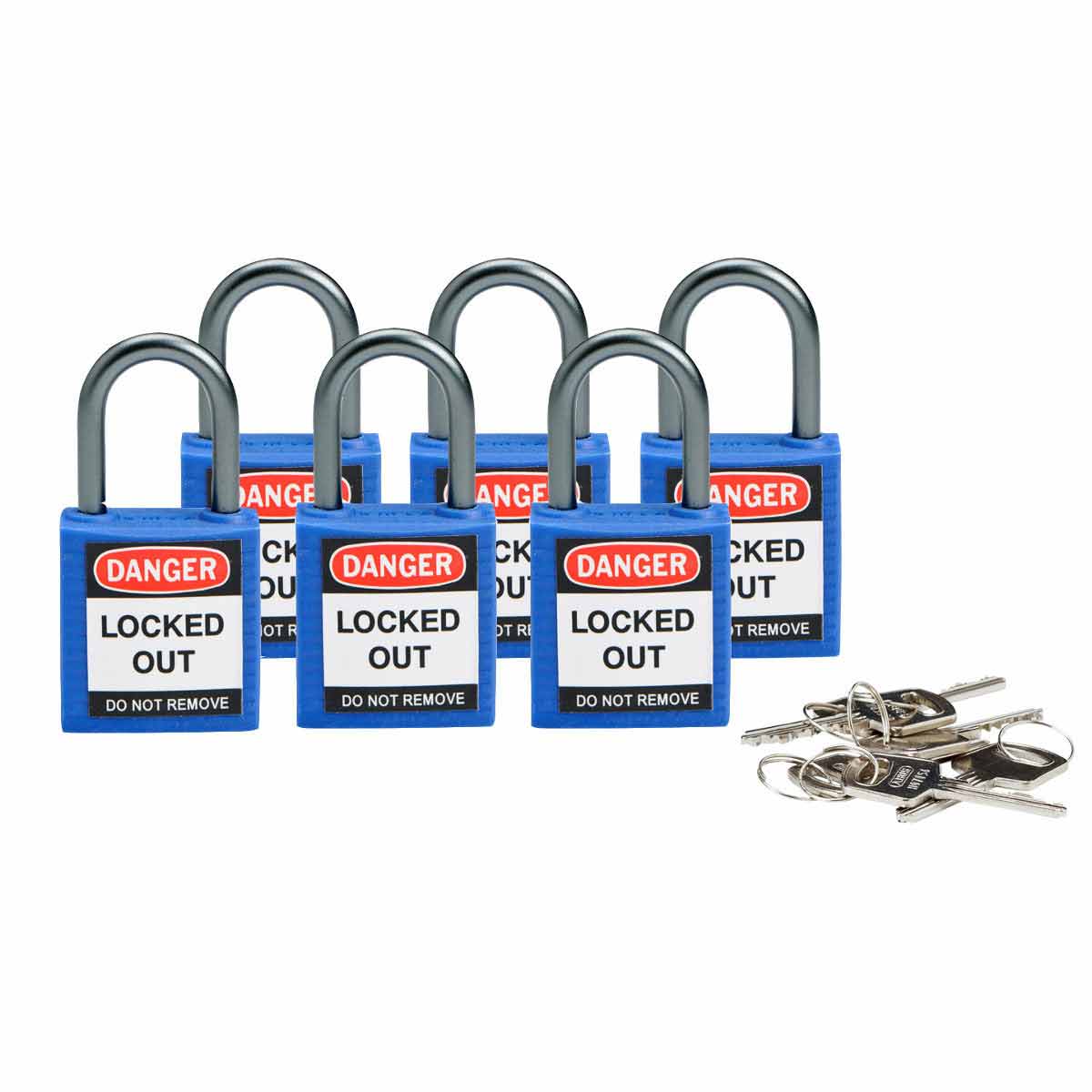 Kompakte Brady Sicherheitsschlösser mit einem Bügel von 25 mm - Keyed Different