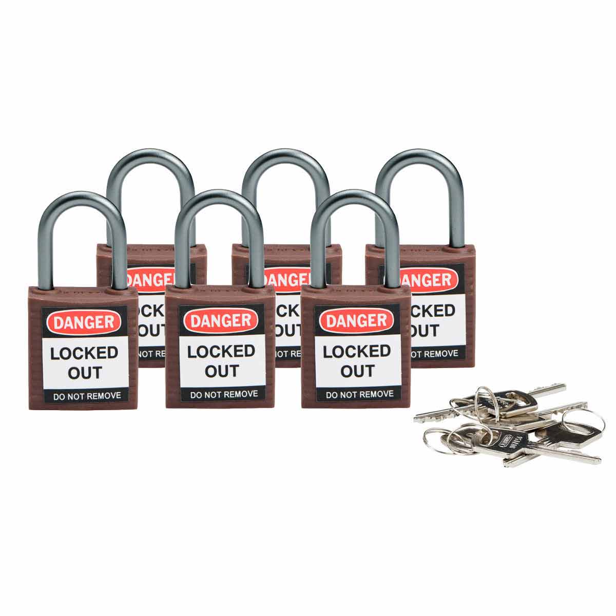 Kompakte Brady Sicherheitsschlösser mit einem Bügel von 25 mm - Keyed Different