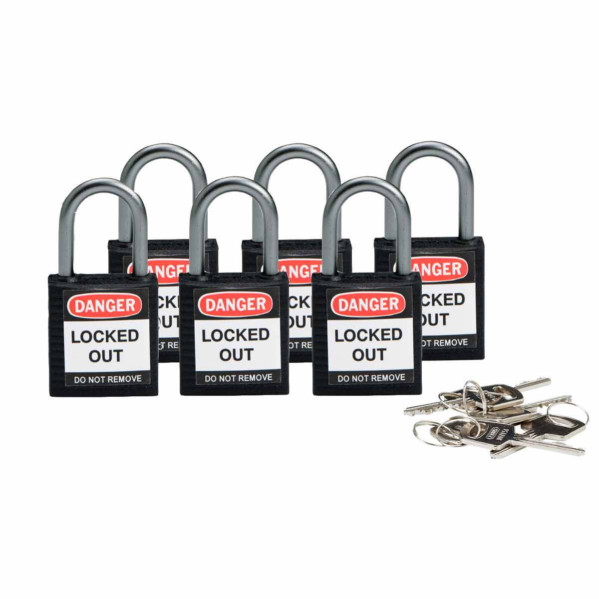 Kompakte Brady Sicherheitsschlösser mit einem Bügel von 25 mm - Keyed Different