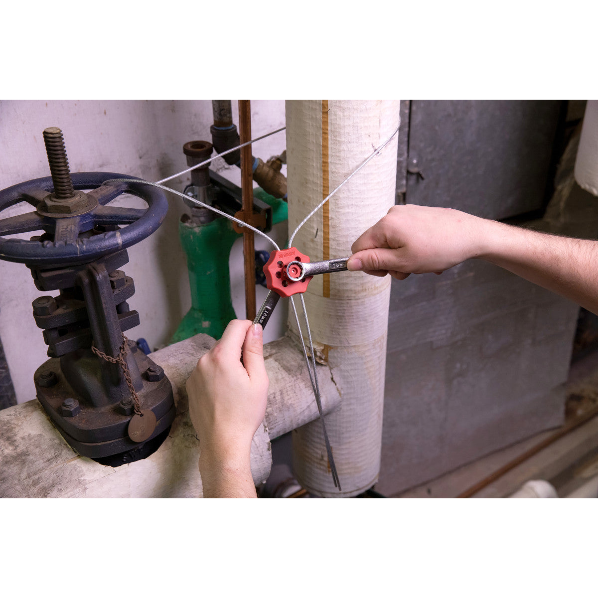 Doppeltes Hex-Spin-Absperrsystem mit Kabel