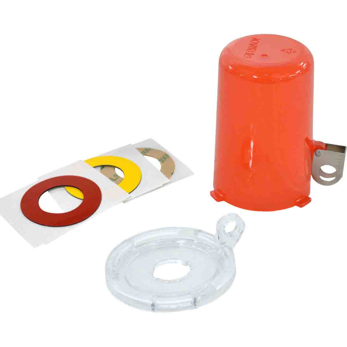 Lockout-Vorrichtung für Drucktasten (16 mm), Rot, mit langer Abdeckung