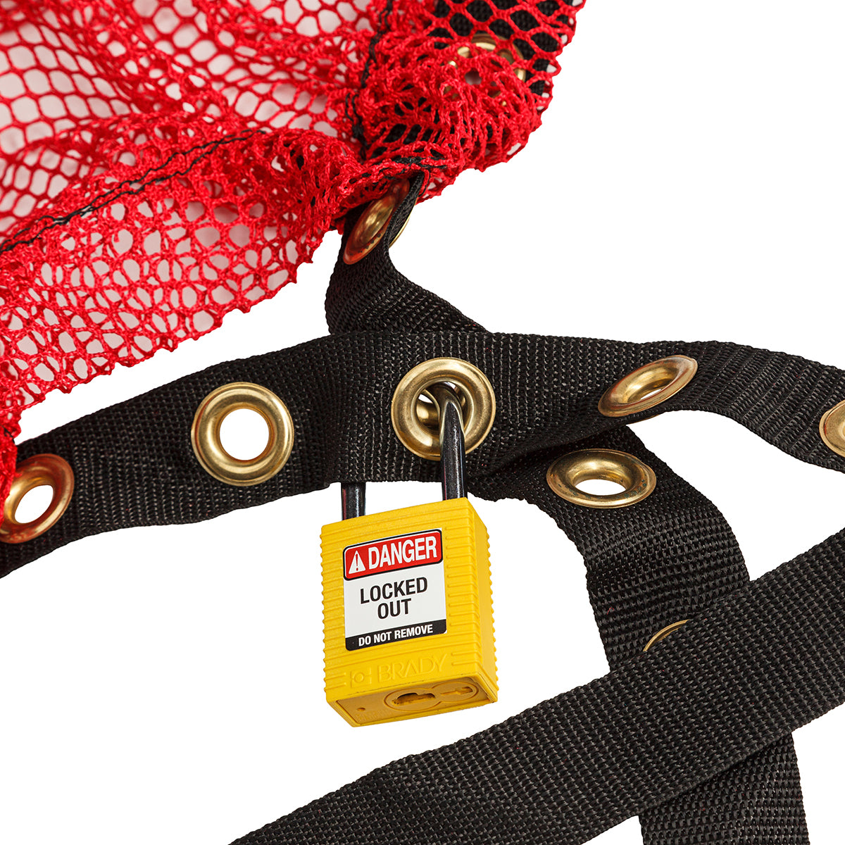 Lockable mesh cover, red, confined space - XL