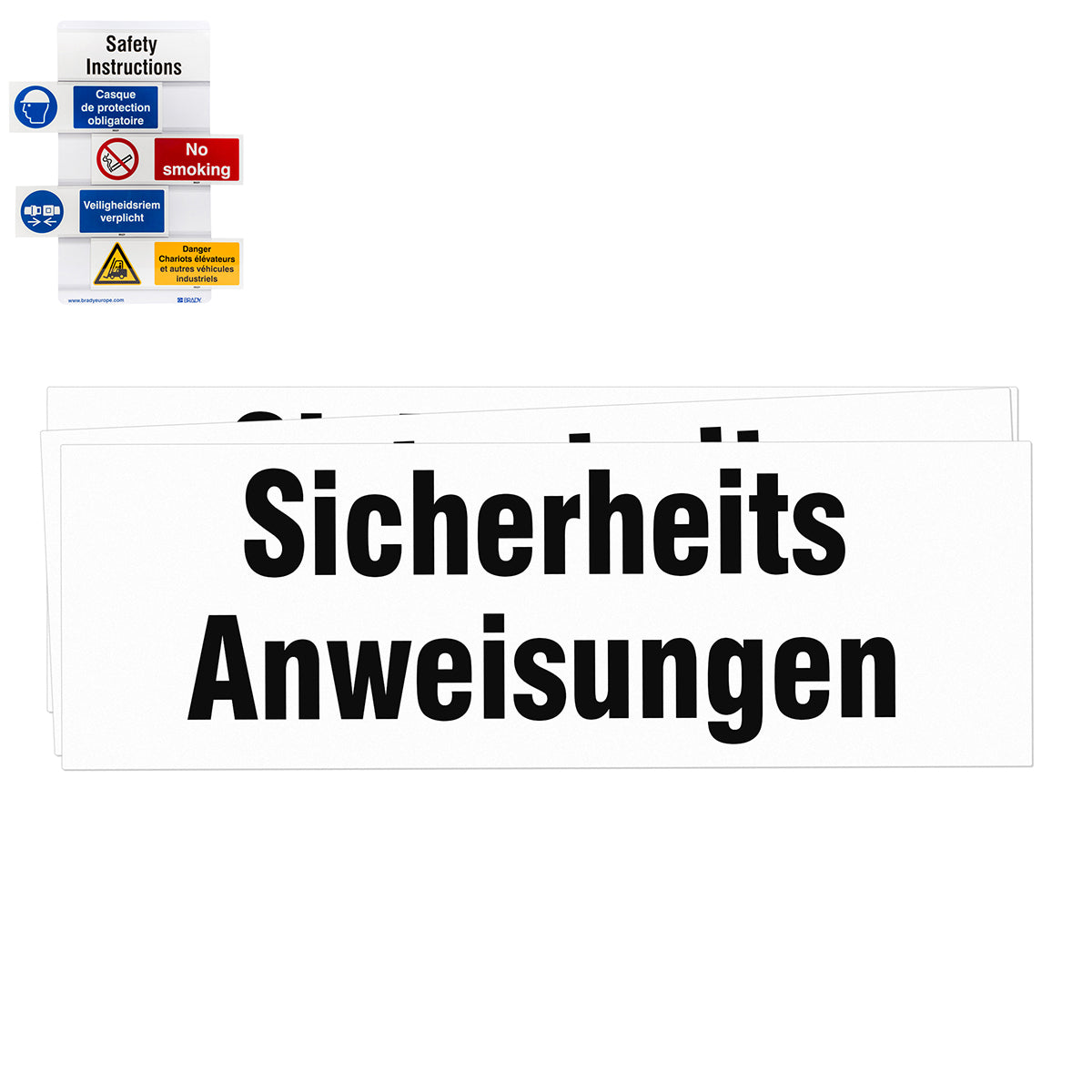 Sicherheits-Einschubschilder – Titel mit SICHERHEITSANWEISUNGEN