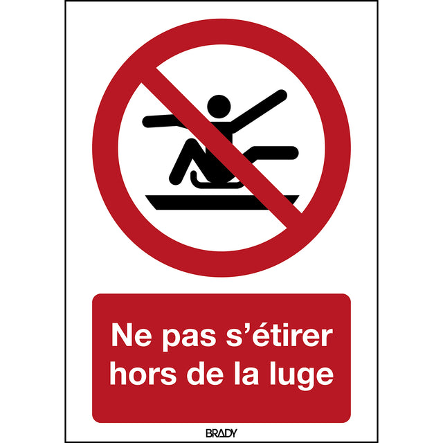 ISO Sicherheitskennzeichnung - Nicht aus Rodelschlitten herausstrecken