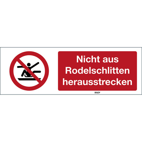 ISO Sicherheitskennzeichnung - Nicht aus Rodelschlitten herausstrecken