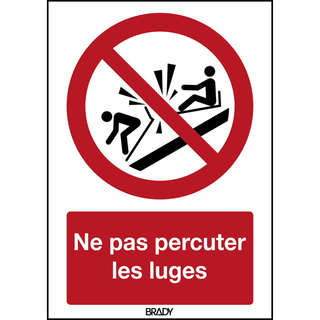 ISO Sicherheitskennzeichnung - Rodelschlitten nicht rammen