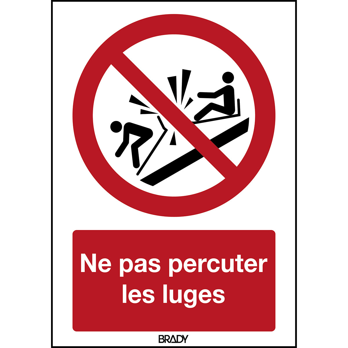 ISO Sicherheitskennzeichnung - Rodelschlitten nicht rammen