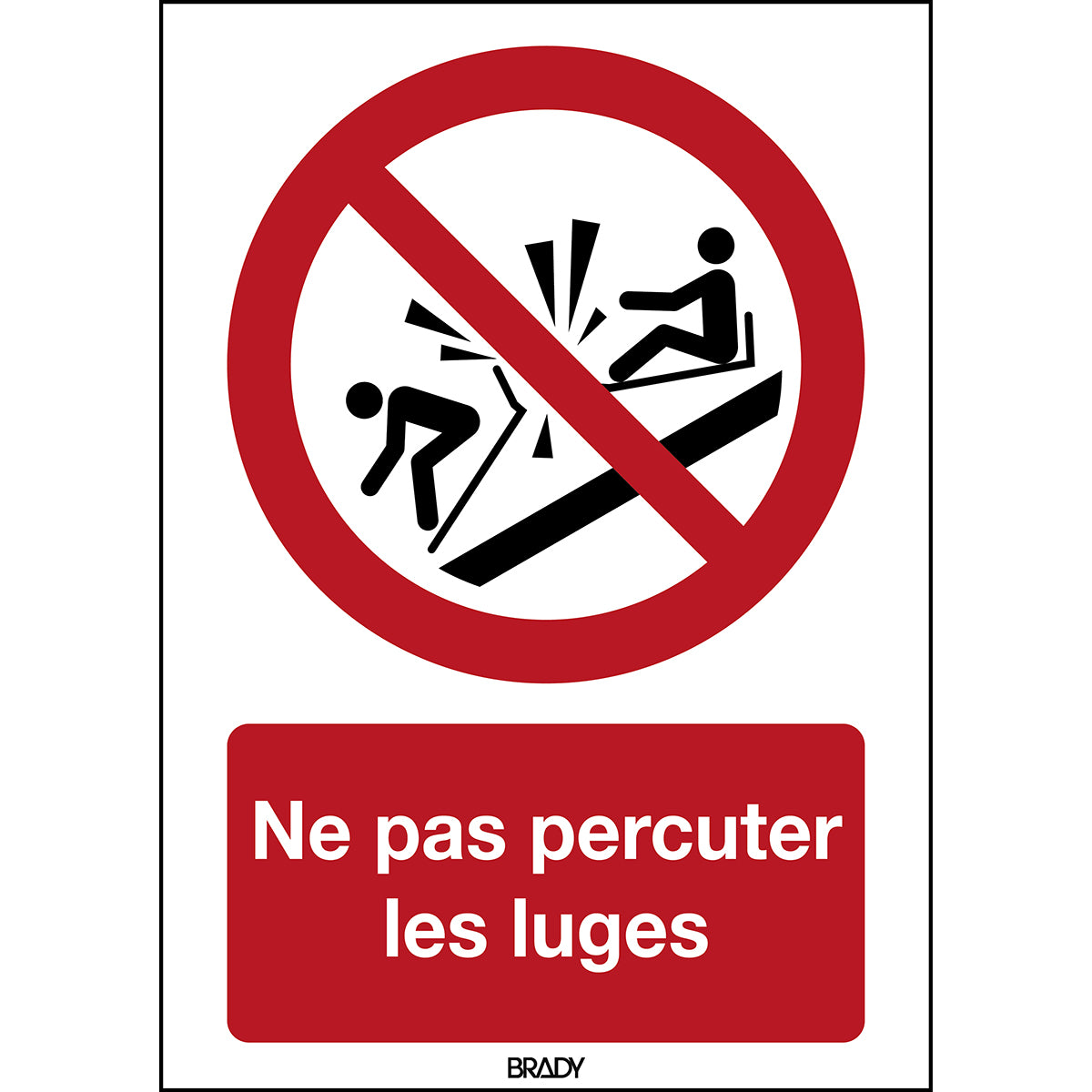 ISO Sicherheitskennzeichnung - Rodelschlitten nicht rammen