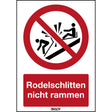 ISO Sicherheitskennzeichnung - Rodelschlitten nicht rammen