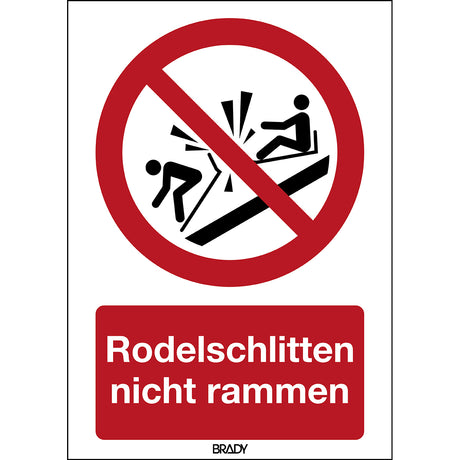 ISO Sicherheitskennzeichnung - Rodelschlitten nicht rammen