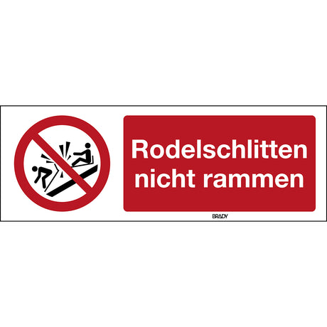 ISO Sicherheitskennzeichnung - Rodelschlitten nicht rammen