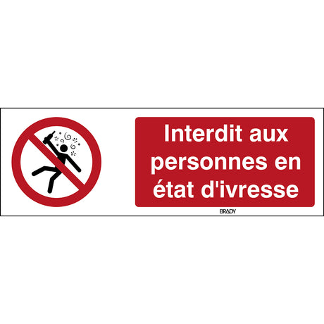 ISO Sicherheitskennzeichnung - Nicht für Personen in berauschtem Zustand
